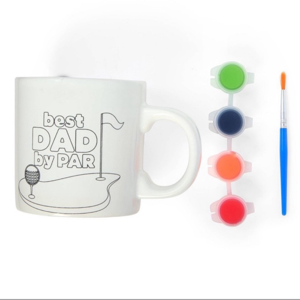 New! Target Bullseye Playground Paint Your Own Mug BEST DAD BY PAR (golf mug)